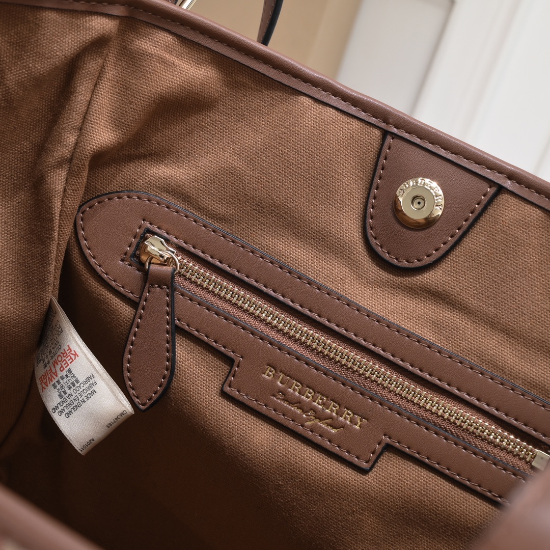 burbery Invisible War Horse Shopper - Checkered Brown Bag - Gorchic - $163.99