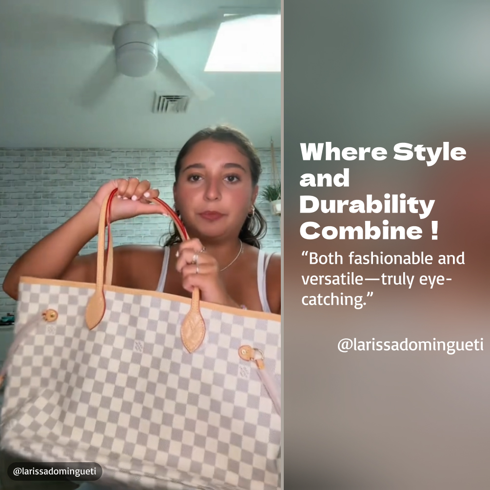 Designer Monogram Damier Azur Neo Neverfull MM - Bag - Gorchic - $110.99