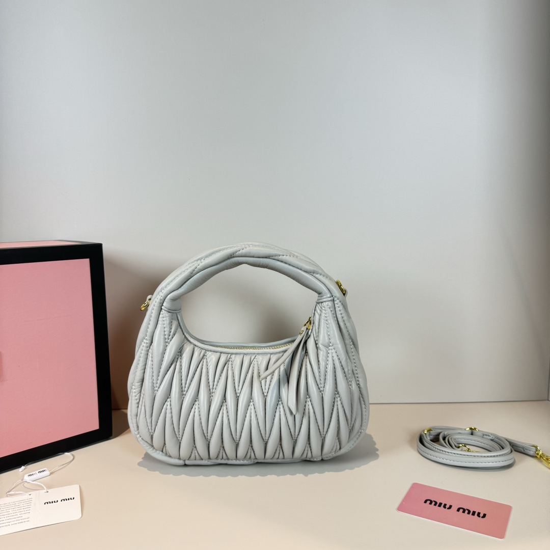 MU Wander matelassé nappa leather hobo bag handbag - Bag - Gorchic - $114.99