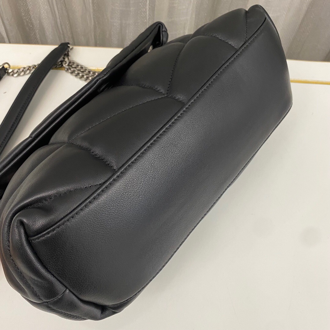 Lady Designer Loulou Puffer Small Quilted Leather Shoulder Bag Black - Bag - Gorchic - $183.99