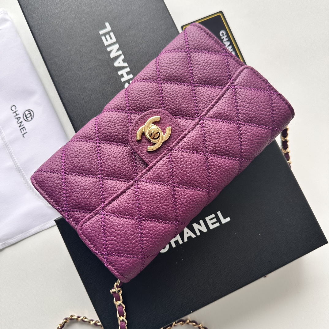 CC Inspired Chain Shoulder Crossbody Small Bag - Purple Bag - Gorchic - $101.99