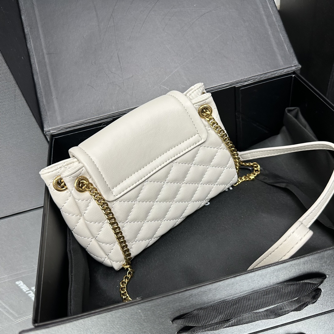 Lady Designer Calfskin Quilted Monogram Mini Nolita White Soft - Bag - Gorchic - $122.99