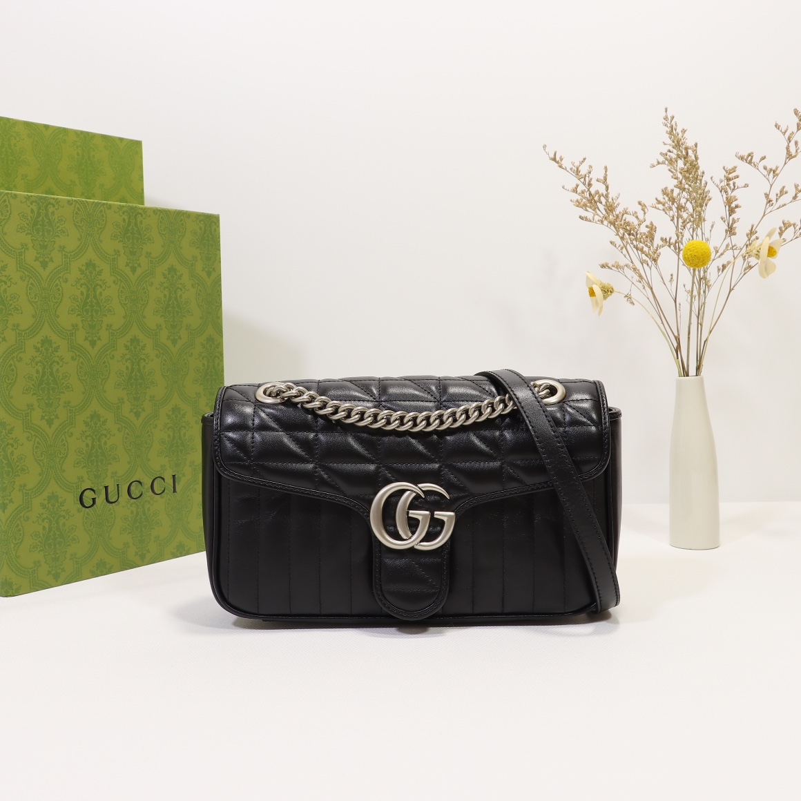 Double-G GG Marmont Small Shoulder Bag Black - Bag - Gorchic - $101.99
