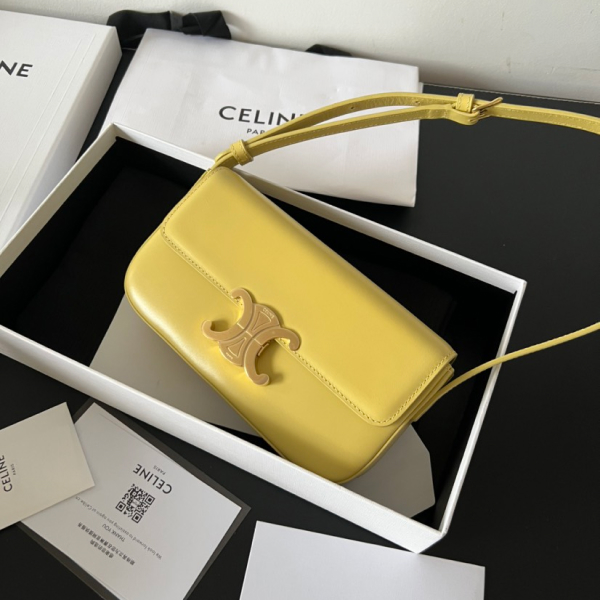 CL shoulder bag claude in shiny calfskin yellow - Bag - Gorchic - $129.99