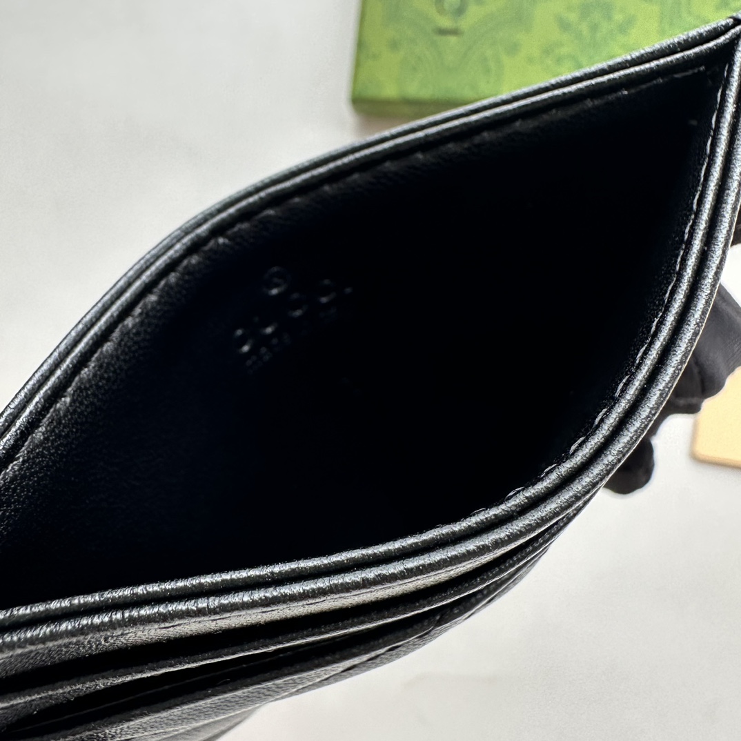 Double-G GG Marmont card case black leather-wallet - Gorchic - $39.99