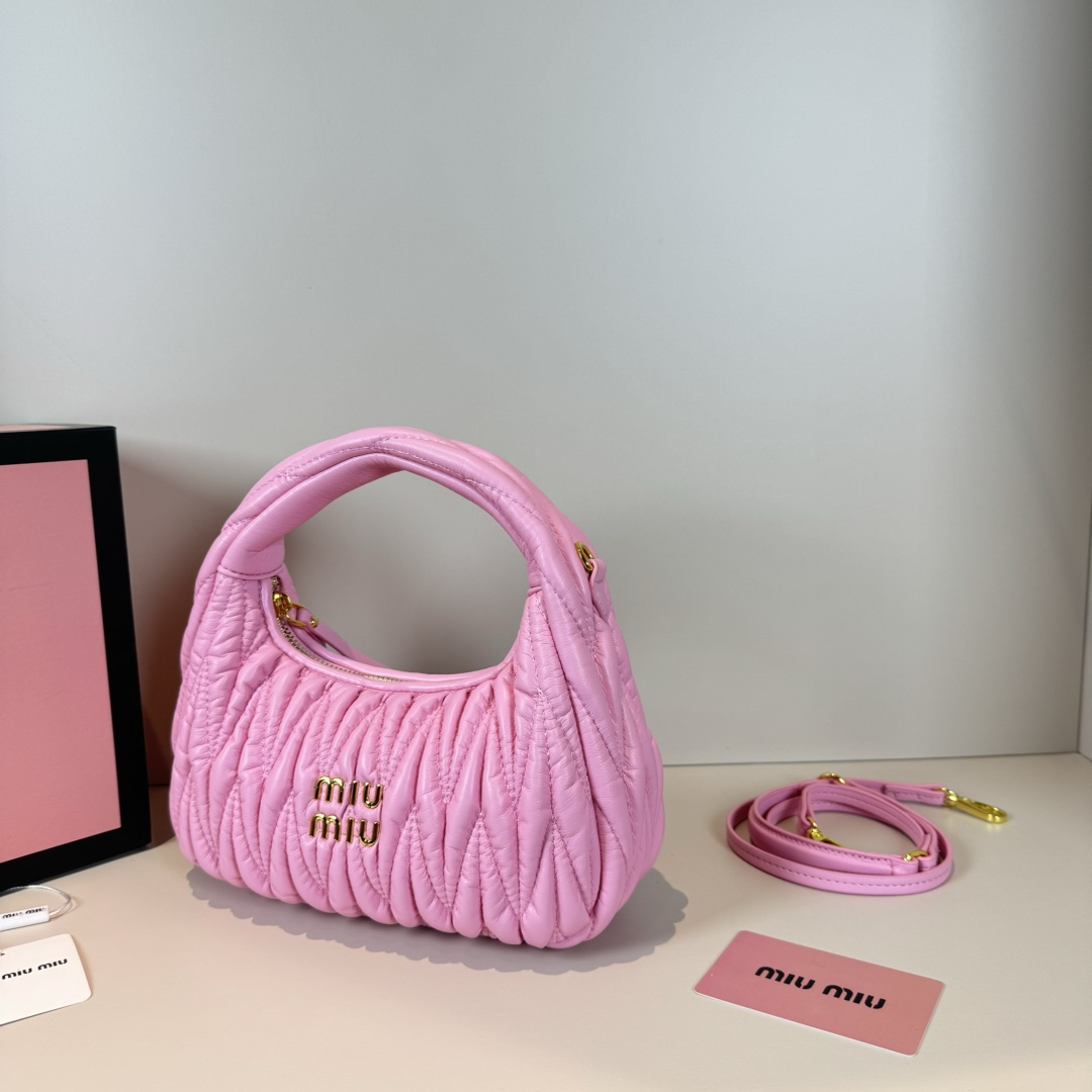 MU Wander matelassé nappa leather hobo bag handbag - Bag - Gorchic - $114.99