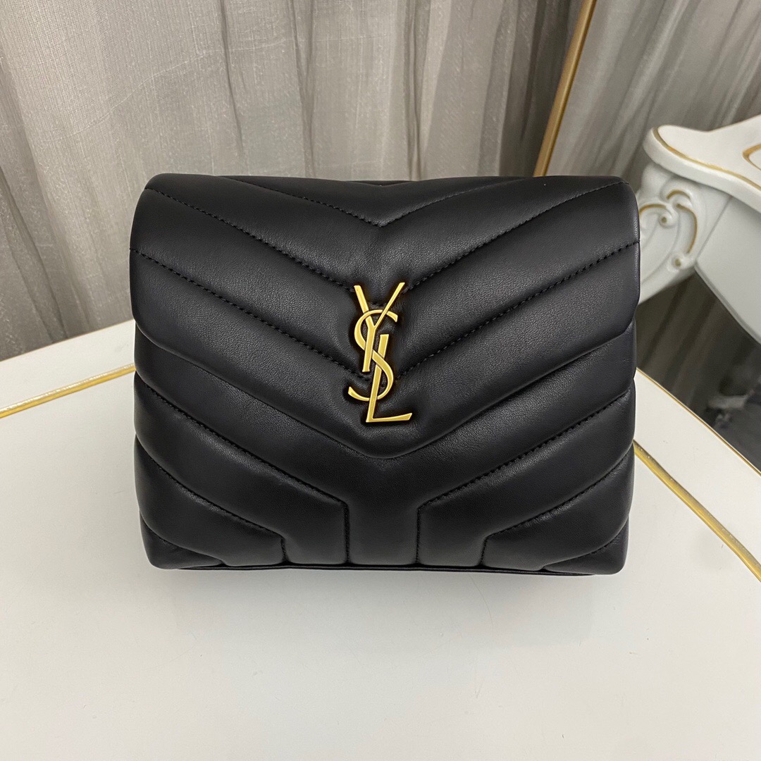 Lady Designer Loulou Toy quilted leather shoulder bag black - Bag - Gorchic - $114.99