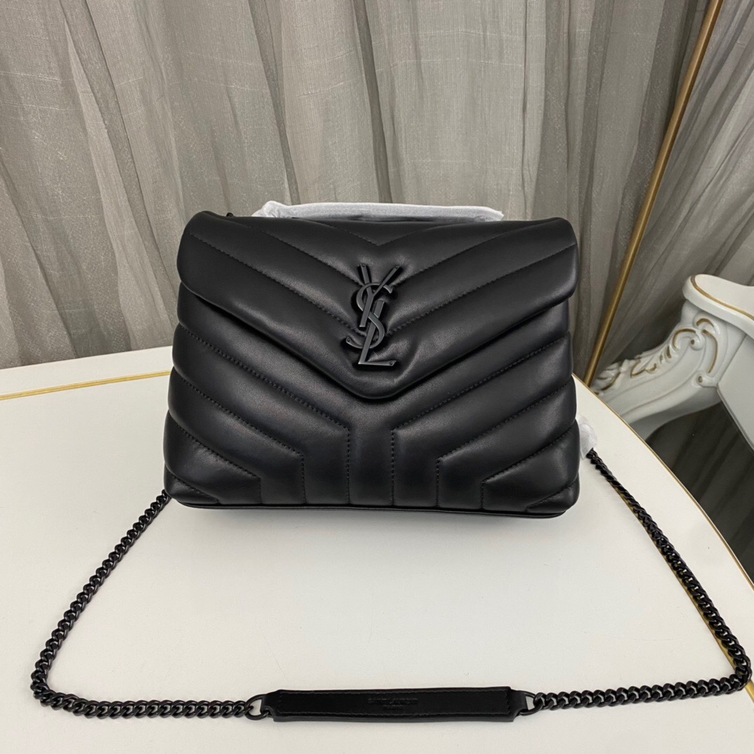 Lady Designer Loulou Small Quilted Leather Shoulder Bag Black - Bag - Gorchic - $121.99