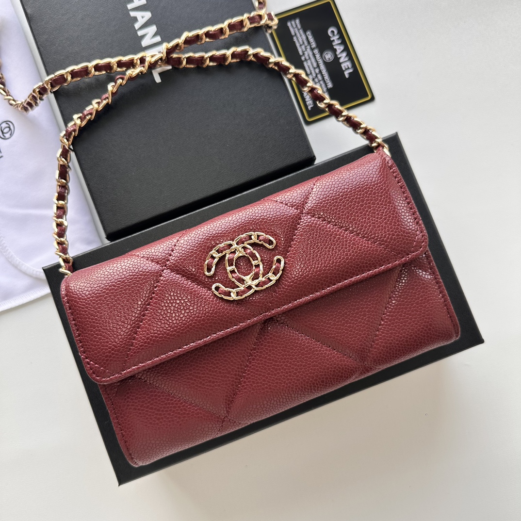CC Inspired Chain Shoulder Crossbody Small Bag - Burgundy Bag - Gorchic - $109.99