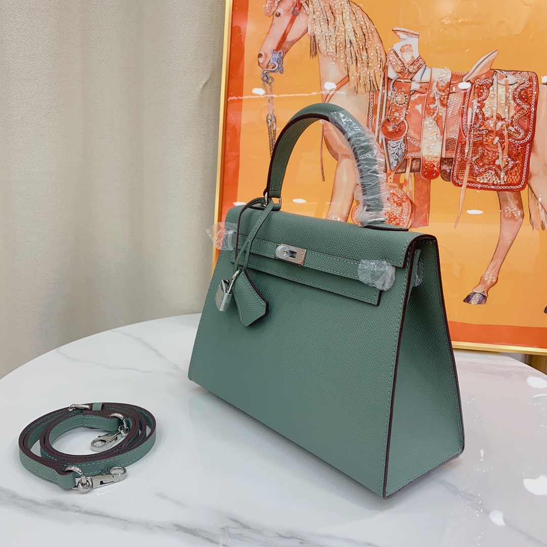 H-Inspired Kelly Haze Green Silver Hardware - Bag - Gorchic - $156.99