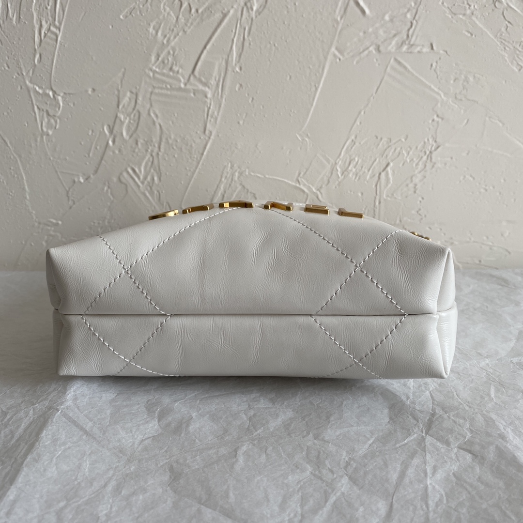 CC Inspired 22 MINI HANDBAG Calfskin & Sier Metal White - Bag - Gorchic - $161.99