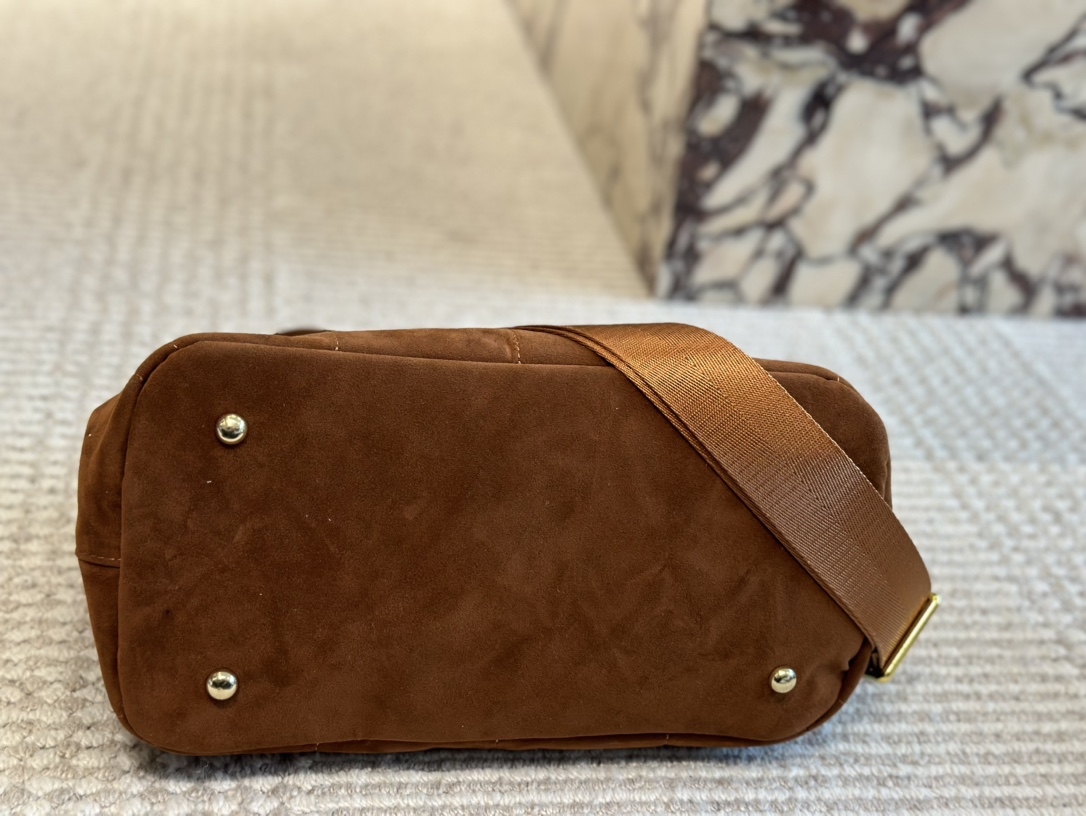 Saffiano texture Suede Triangle Label Classic Bag - Gorchic - $134.99