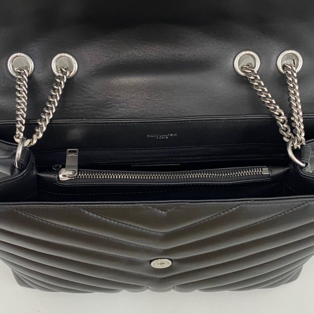 Lady Designer Loulou medium quilted leather shoulder bag black - Bag - Gorchic - $132.99