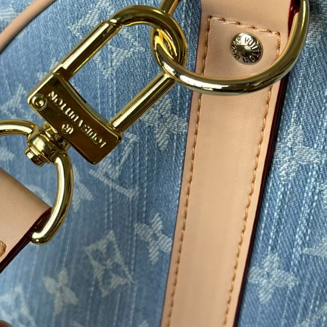 Designer Monogram Keepall Bandoulière 50 Monogram Denim Bag - Gorchic - $167.99
