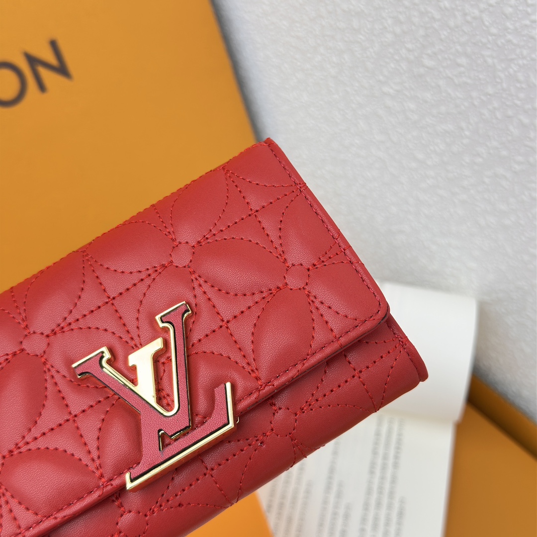 Designer Monogram Capucines Compact Maxi Red Wallet ﻿ - Gorchic - $59.99