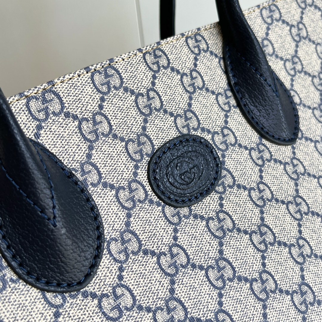 Double-G Retro Shopper - Navy Bag - Gorchic - $135.99