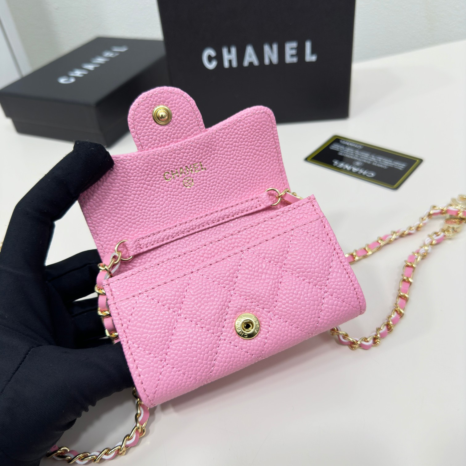 CC Inspired Pink Metallic Calfskin Quilted Flap Chain Waist Bag - Gorchic - $83.99