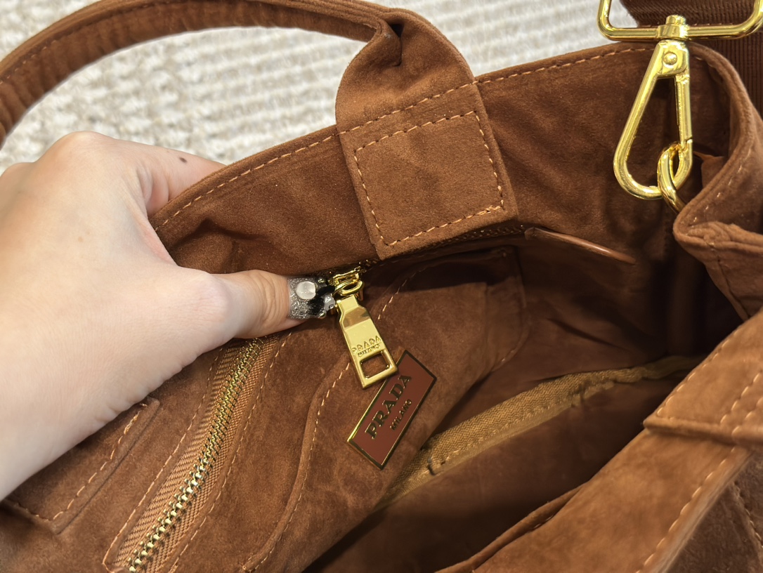 Saffiano texture Suede Triangle Label Classic Bag - Gorchic - $134.99