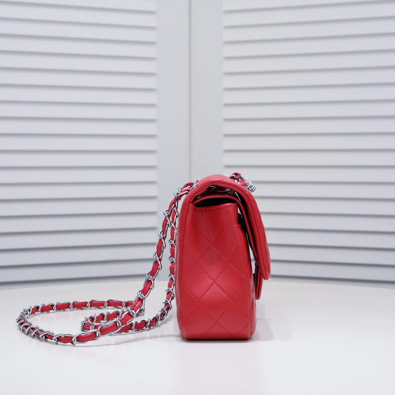 CC Inspired Classic Double Flap Bag Red Sier Hardware - Bag - Gorchic - $122.99