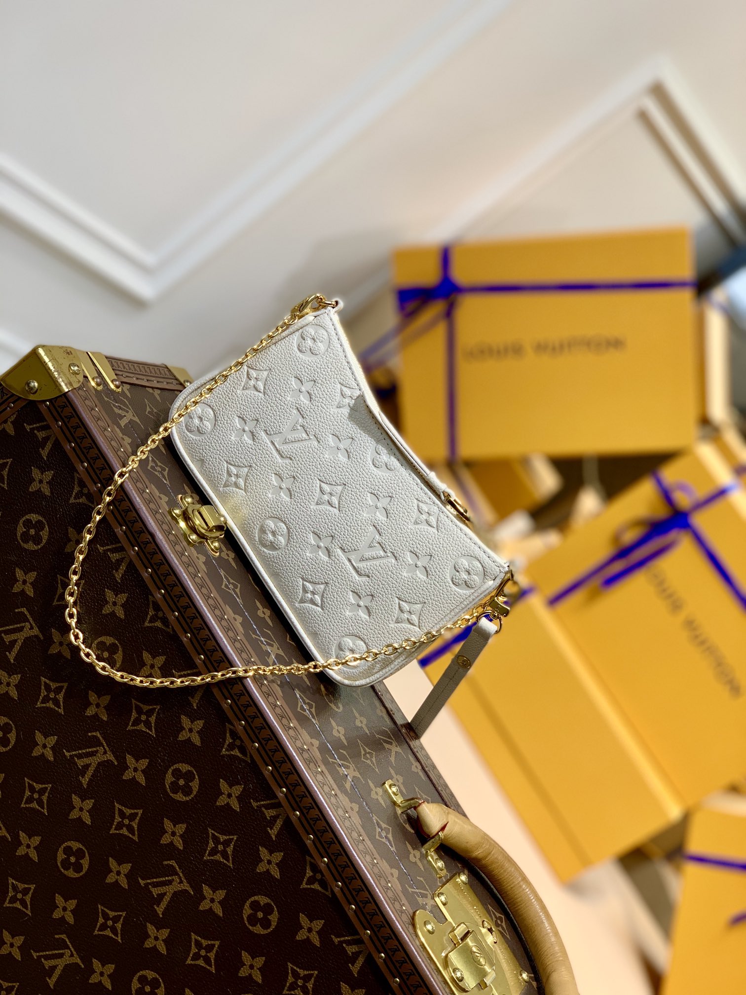 Designer Monogram Easy Pouch On Strap Handbag White -Bag - Gorchic - $129.99