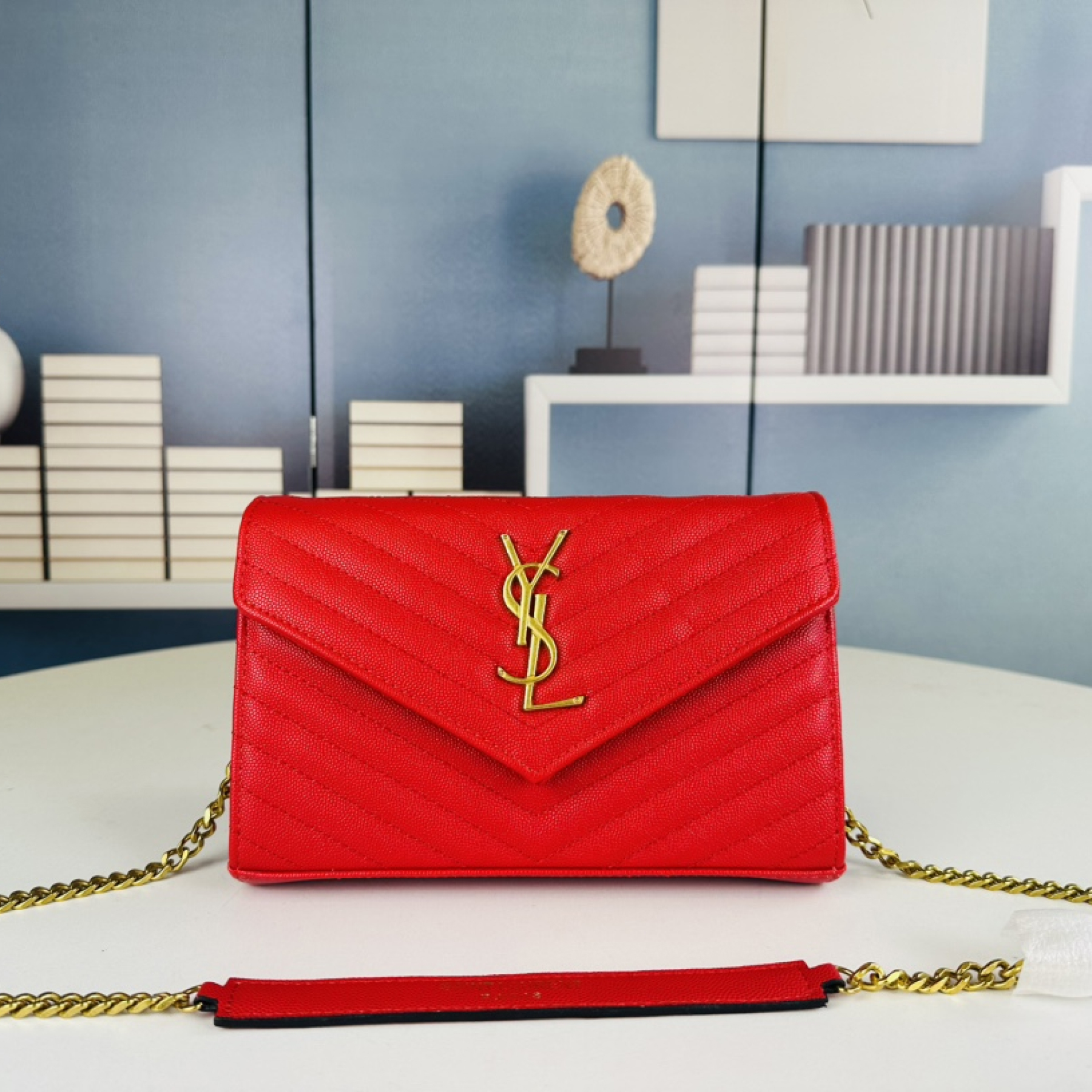 Lady Designer Fashion Cassandre Envelope - Red - Gorchic - $119.99