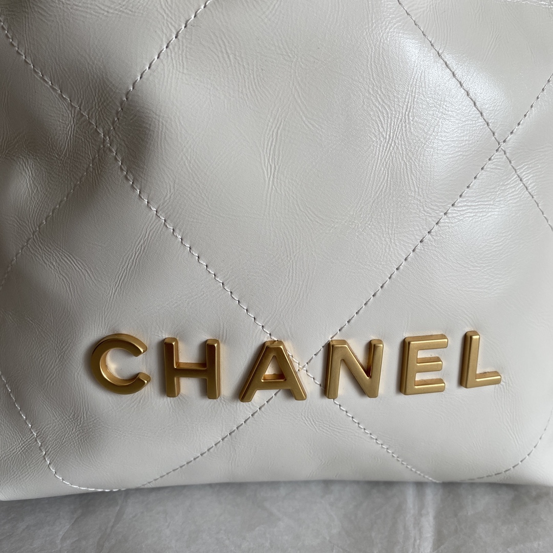 CC Inspired 22 MINI HANDBAG Calfskin & Sier Metal White - Bag - Gorchic - $161.99