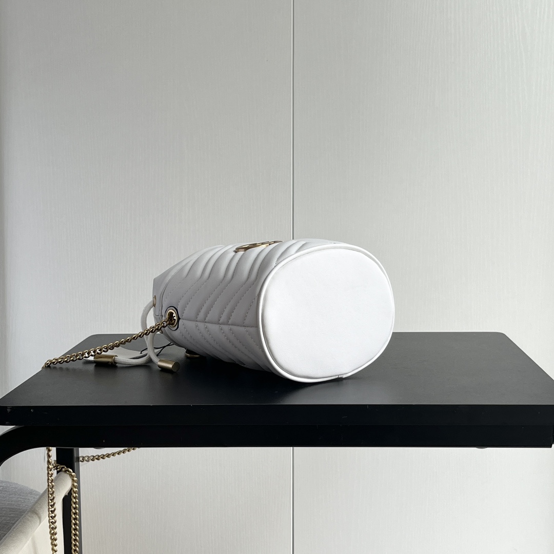 Double-G GG marmont mini bucket bag White - Bag - Gorchic - $121.99