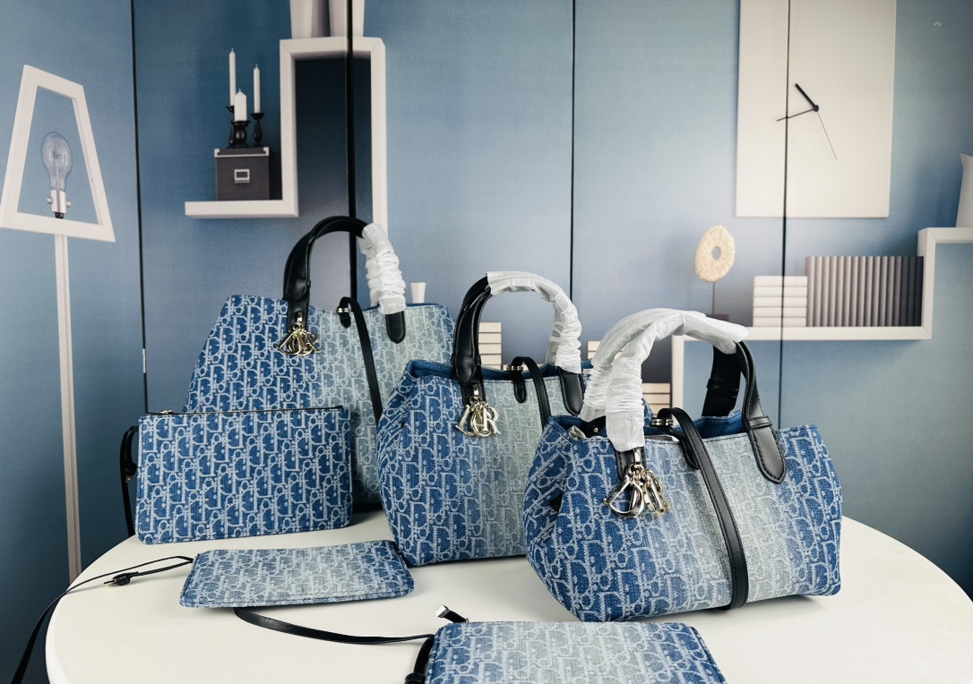 D Inspired Toujours Bag - Blue Denim D Inspired Oblique Jacquard - Gorchic - $136.99