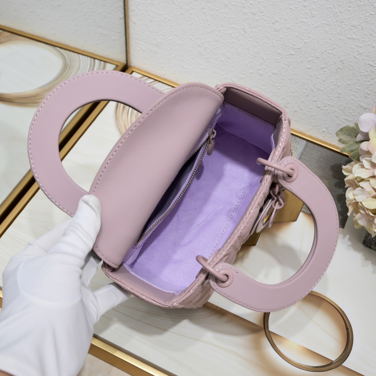 D Inspired Small Lady D Inspired Bag Purple Ultramatte Calfskin - Bag - Gorchic - $144.99