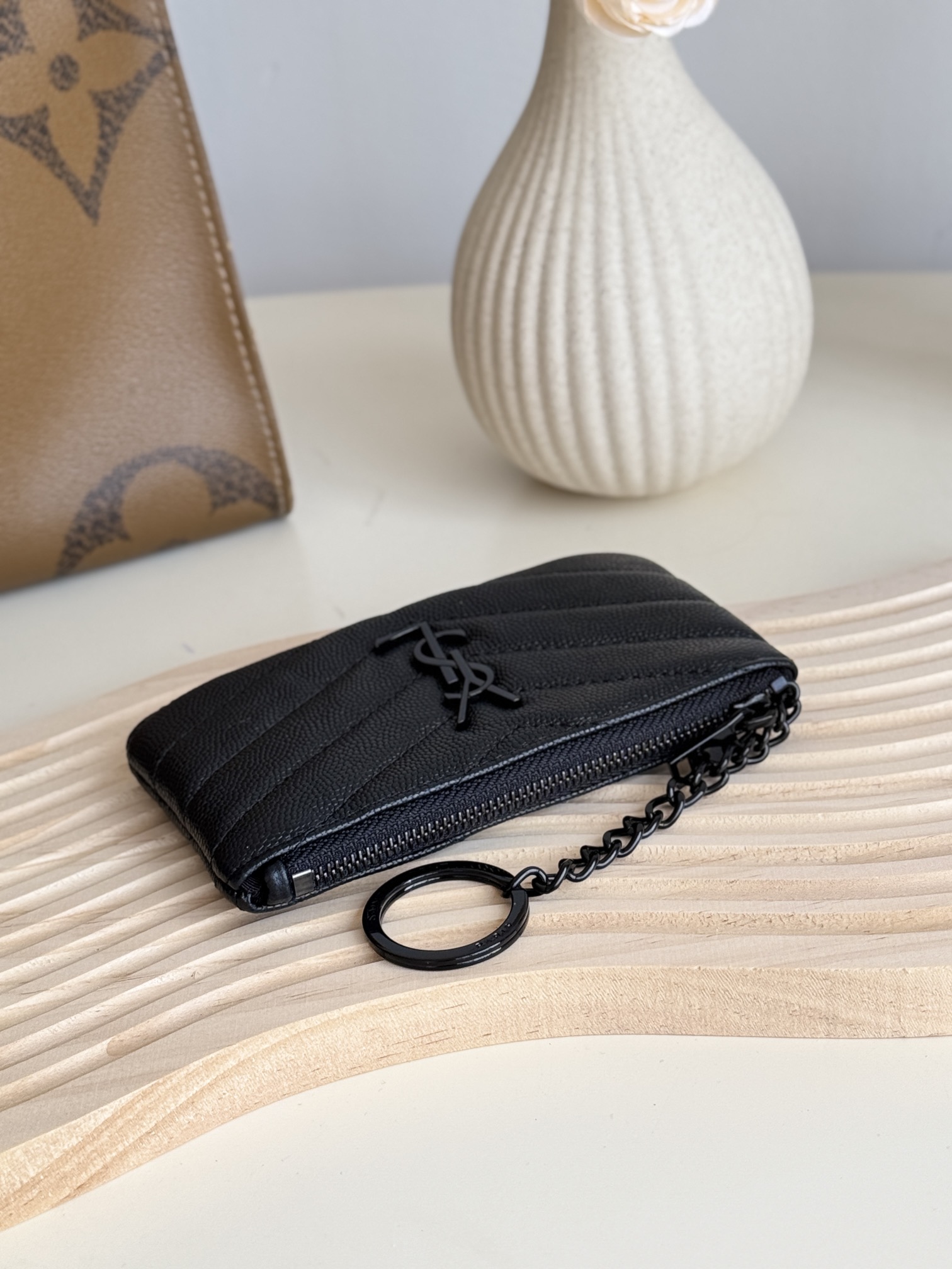 Lady Designer Ball-Patterned Cowhide Wallet -Black Leather Gold Wallet - Gorchic - $55.99