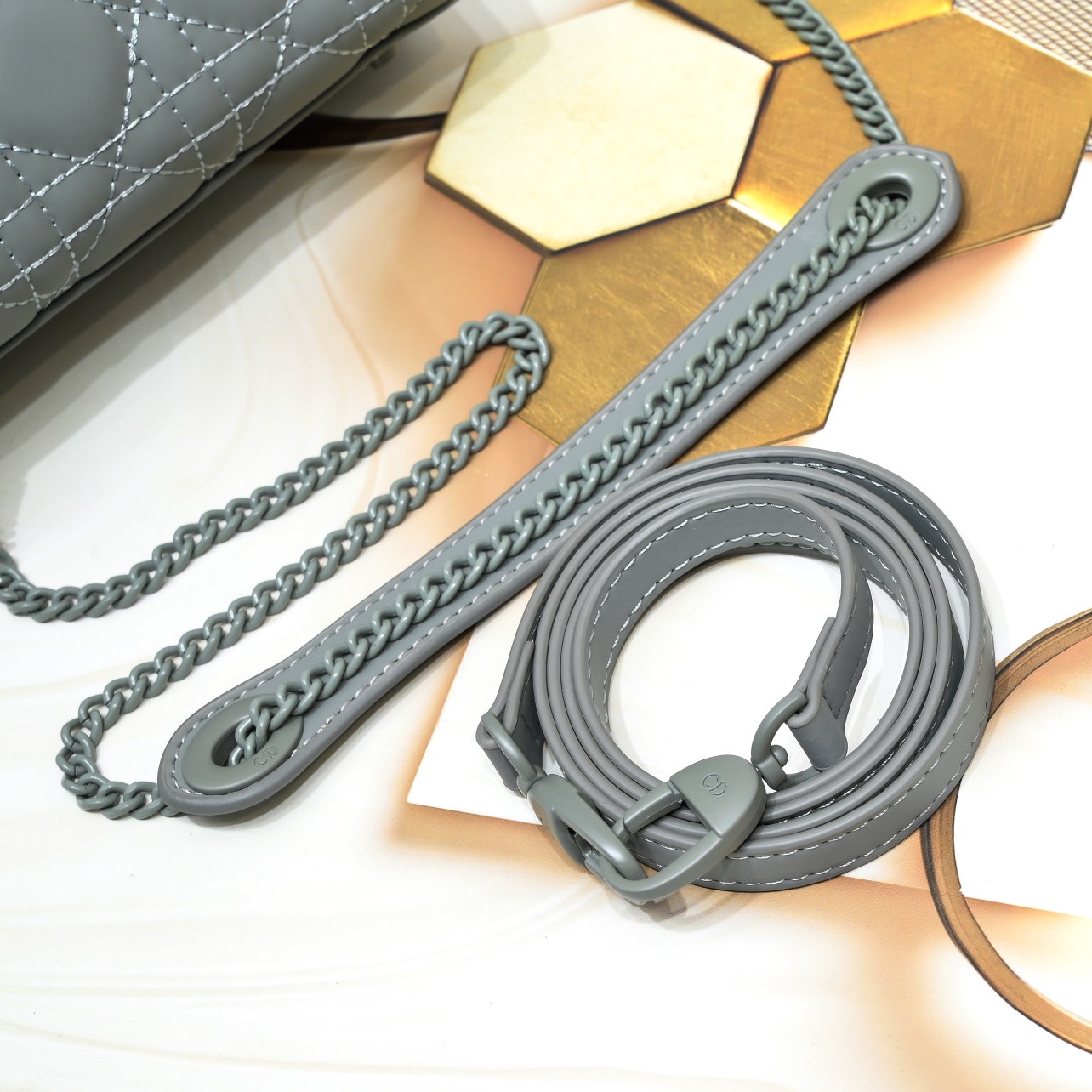 D Inspired Mini Lady D Inspired Bag Grey Ultramatte Calfskin - Bag - Gorchic - $138.99