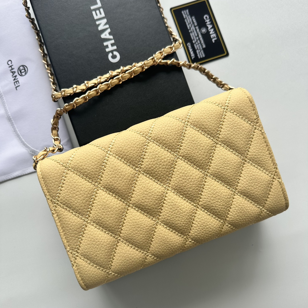 CC Inspired Chain Shoulder Crossbody Small Bag - Yellow Bag - Gorchic - $101.99