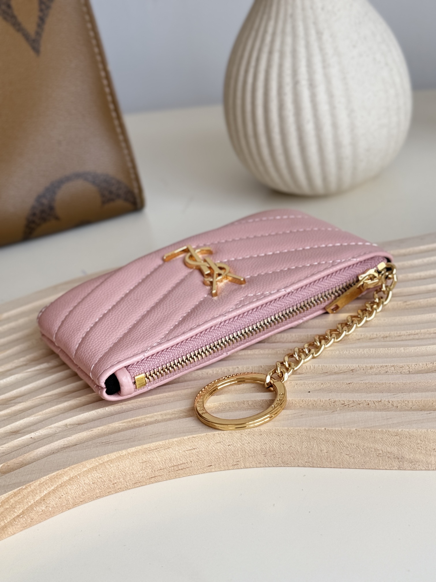 Lady Designer Ball-Patterned Cowhide Wallet -Pink Wallet - Gorchic - $55.99