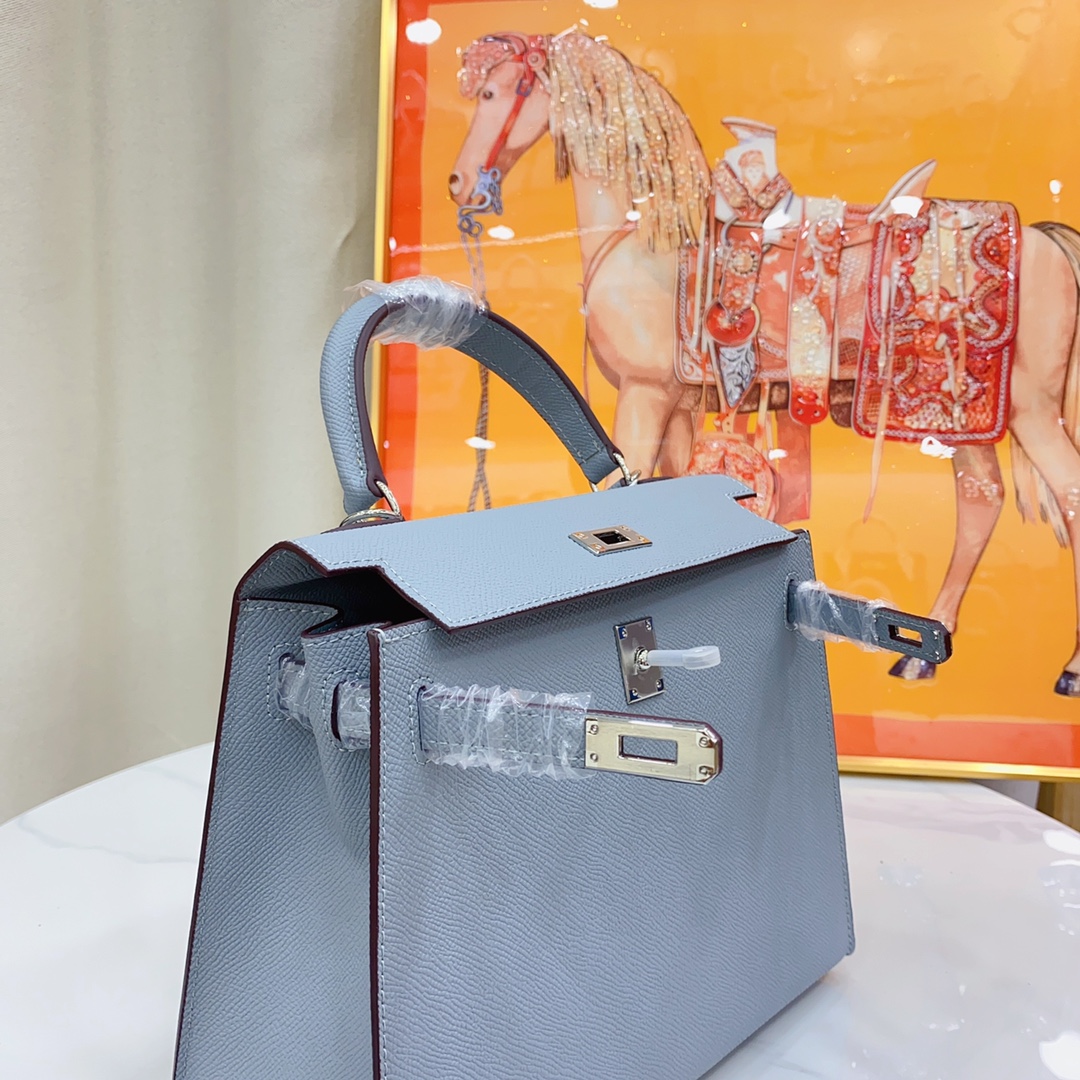 H-Inspired Kelly Haze Blue Silver Hardware - Bag - Gorchic - $156.99