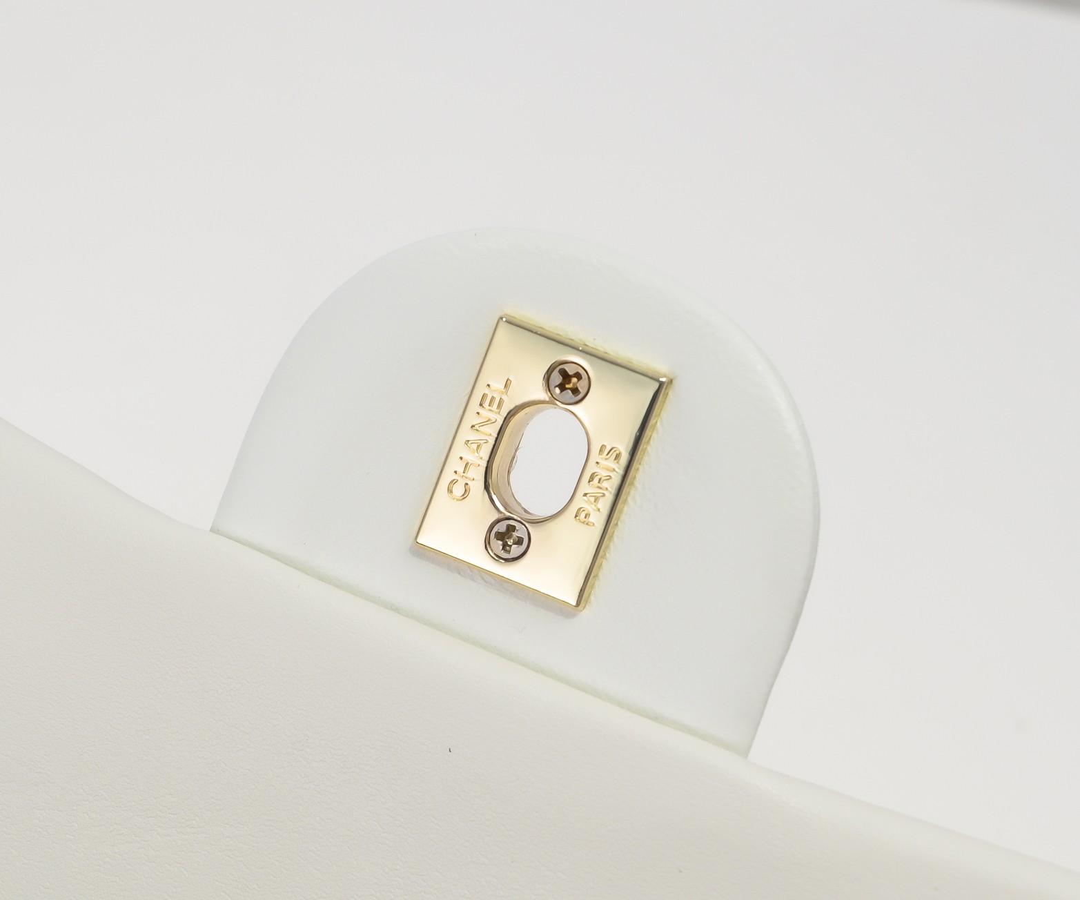 CC Inspired Classic Flag Bag Pearl Crush Mini Square White Calfskin Light Gold Hardware - Bag - Gorchic - $127.99