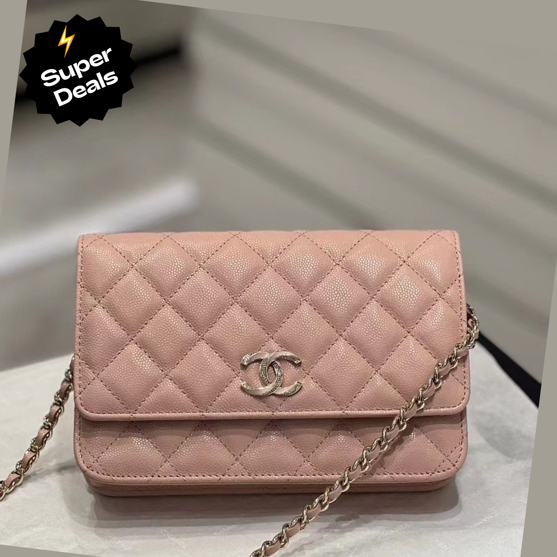 CC Inspired Classic Calfskin Handbags On Golden Chain with Golden Hardware - Bag - Gorchic - $125.99