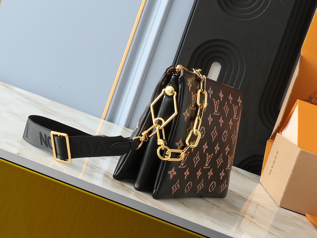 Designer Monogram Coussin Black Flower Small Handbag - Gorchic - $135.99