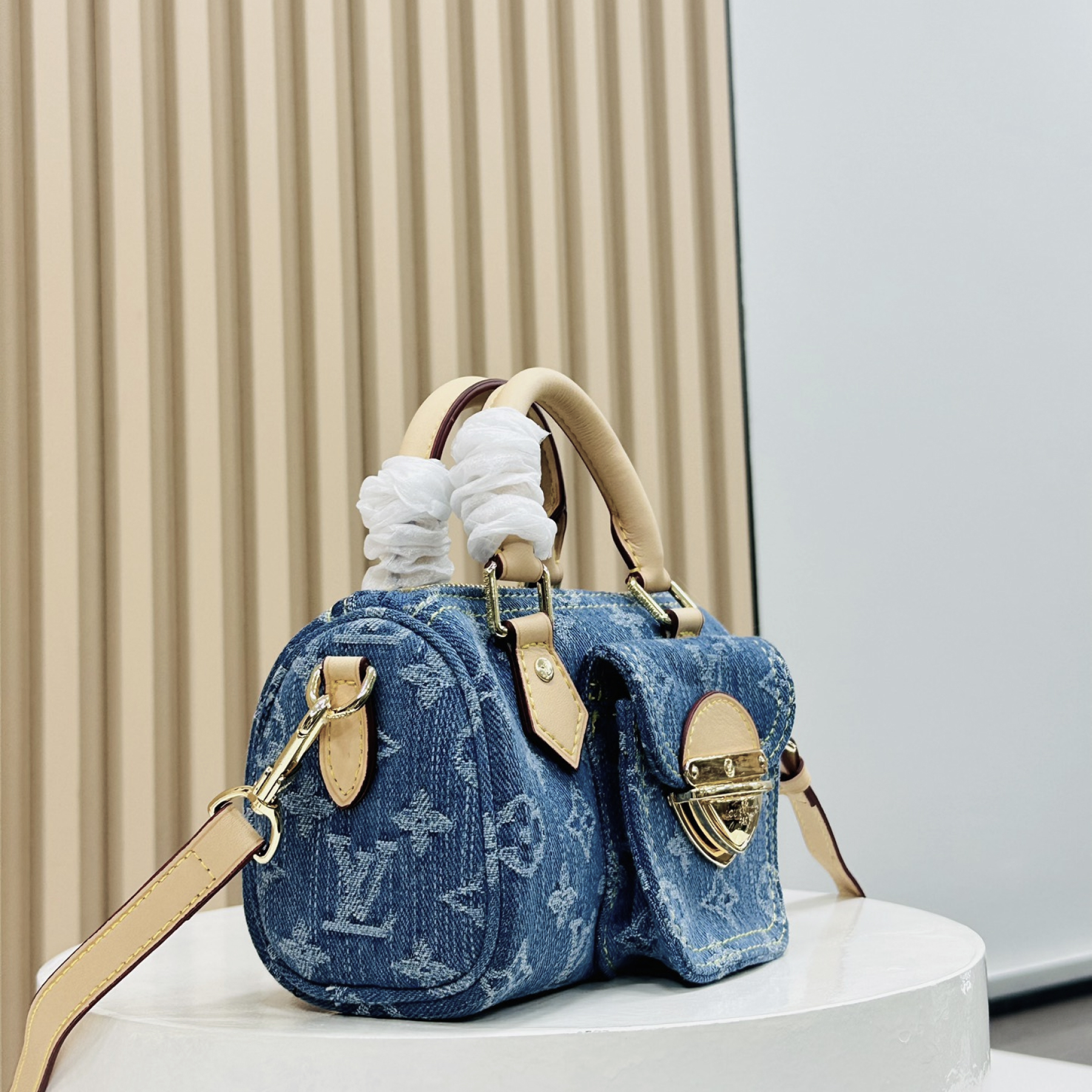 Designer Monogram Denim Nano Speedy Bag - Gorchic - $131.99