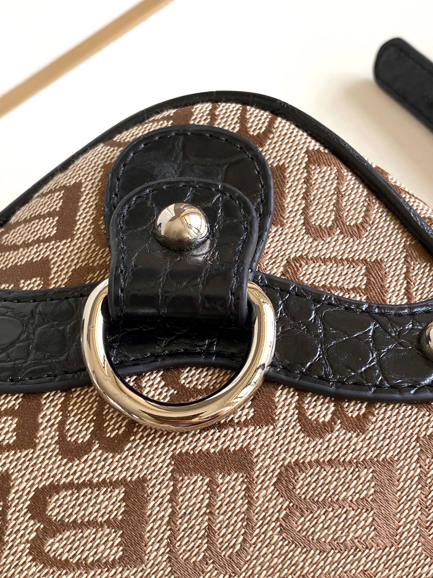 Hourglass iconic Essex small shoulder bag Brown Jacquard - Bag - Gorchic - $149.99