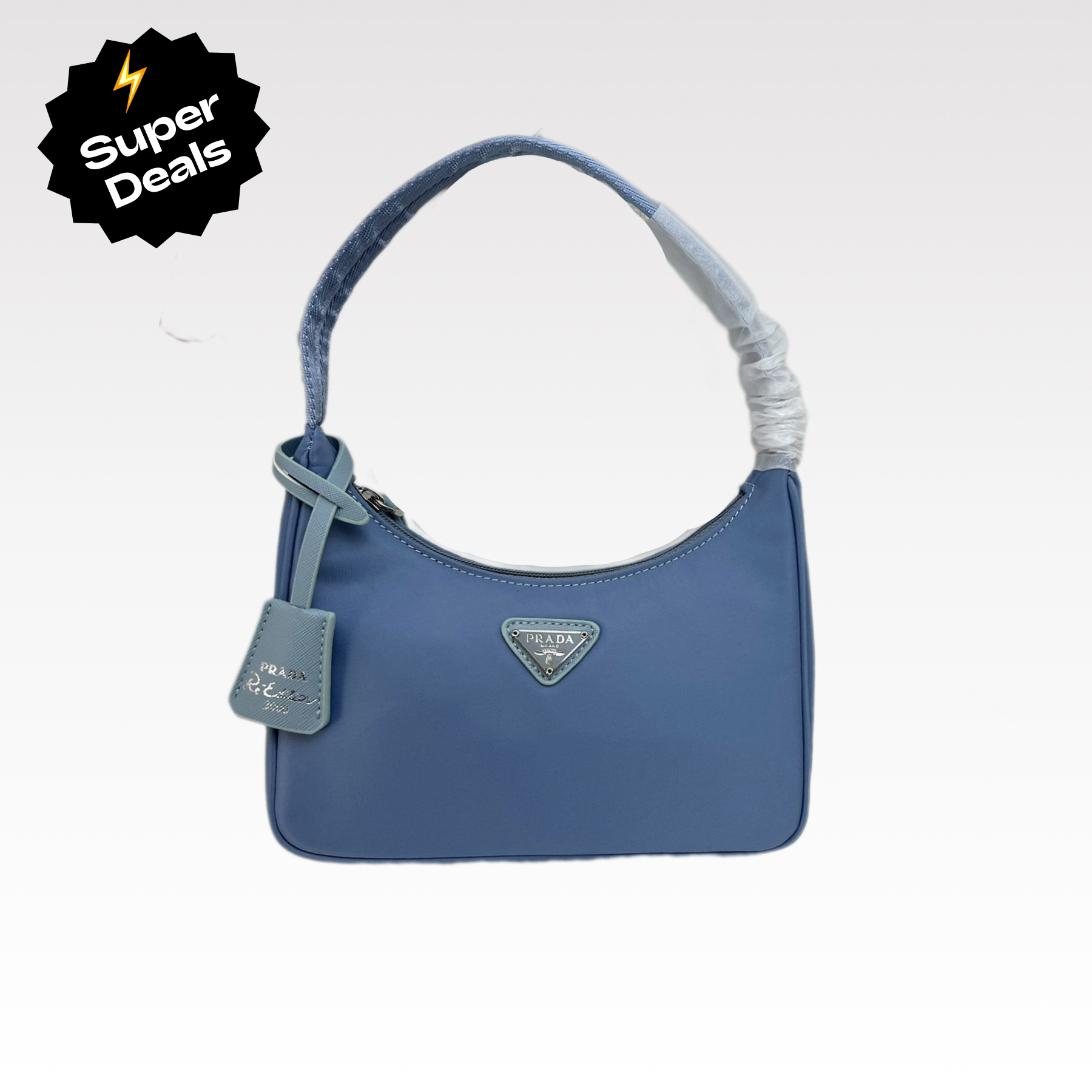 Saffiano texture Hobo Medieval Moon Bag - Blue Bag - Gorchic - $93.99