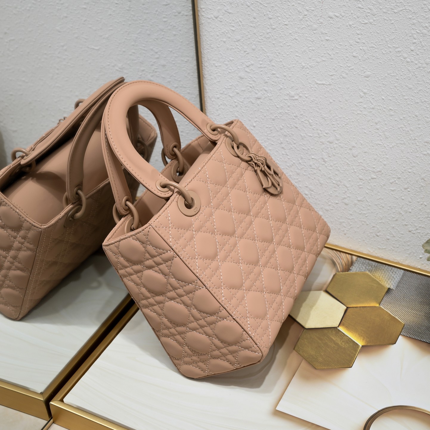 D Inspired Medium Lady D Inspired Bag Blush Ultramatte Calfskin - Bag - Gorchic - $146.99