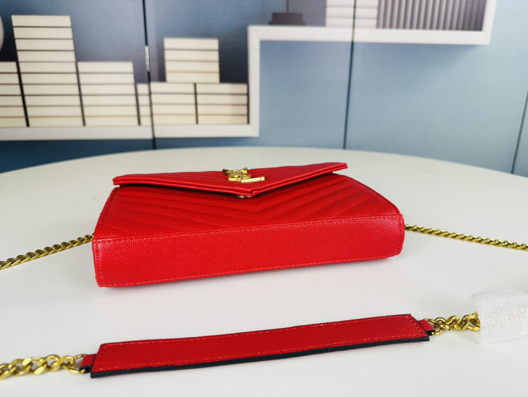 Lady Designer Fashion Cassandre Envelope - Red - Gorchic - $119.99