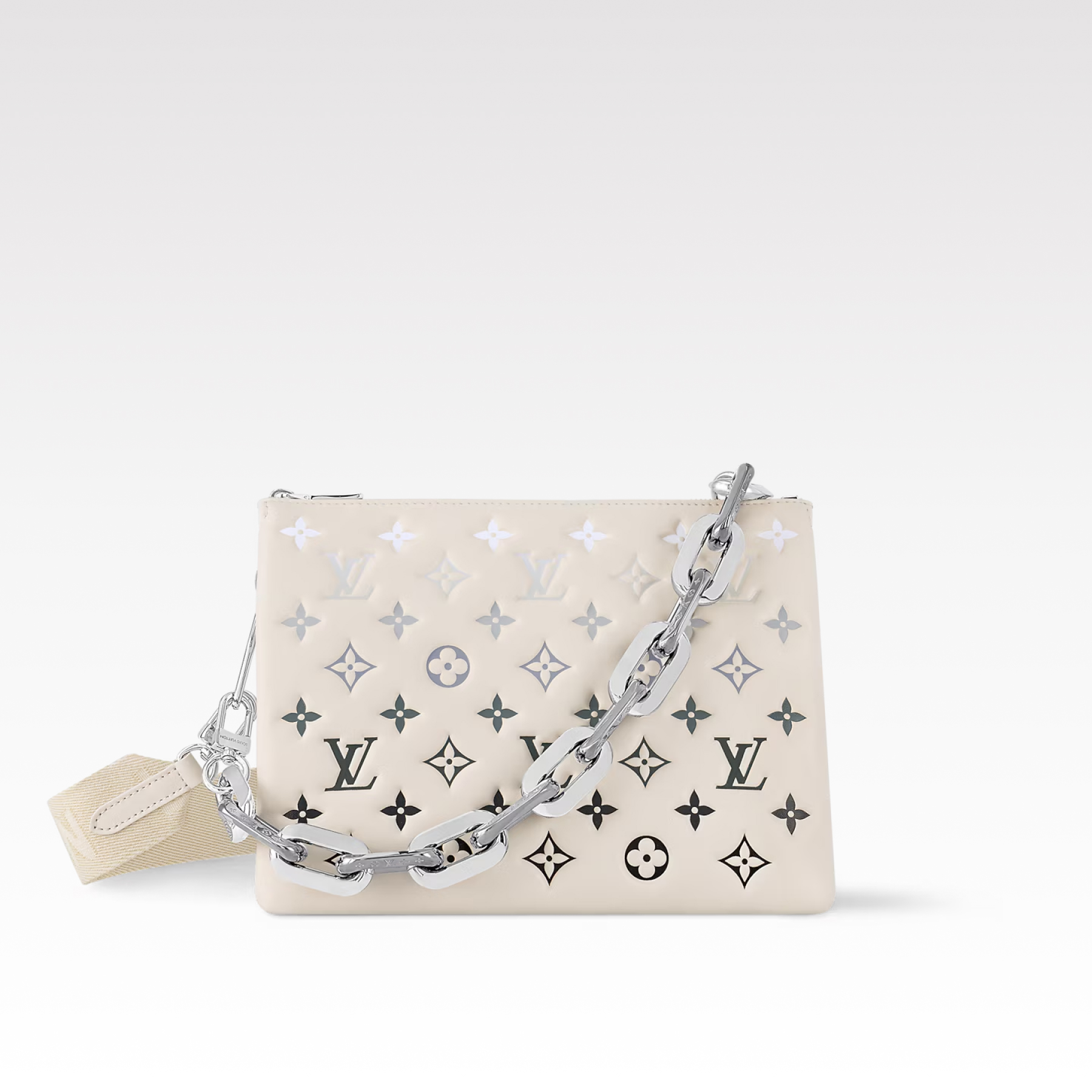 Designer Monogram Coussin White Small Handbag - Gorchic - $135.99