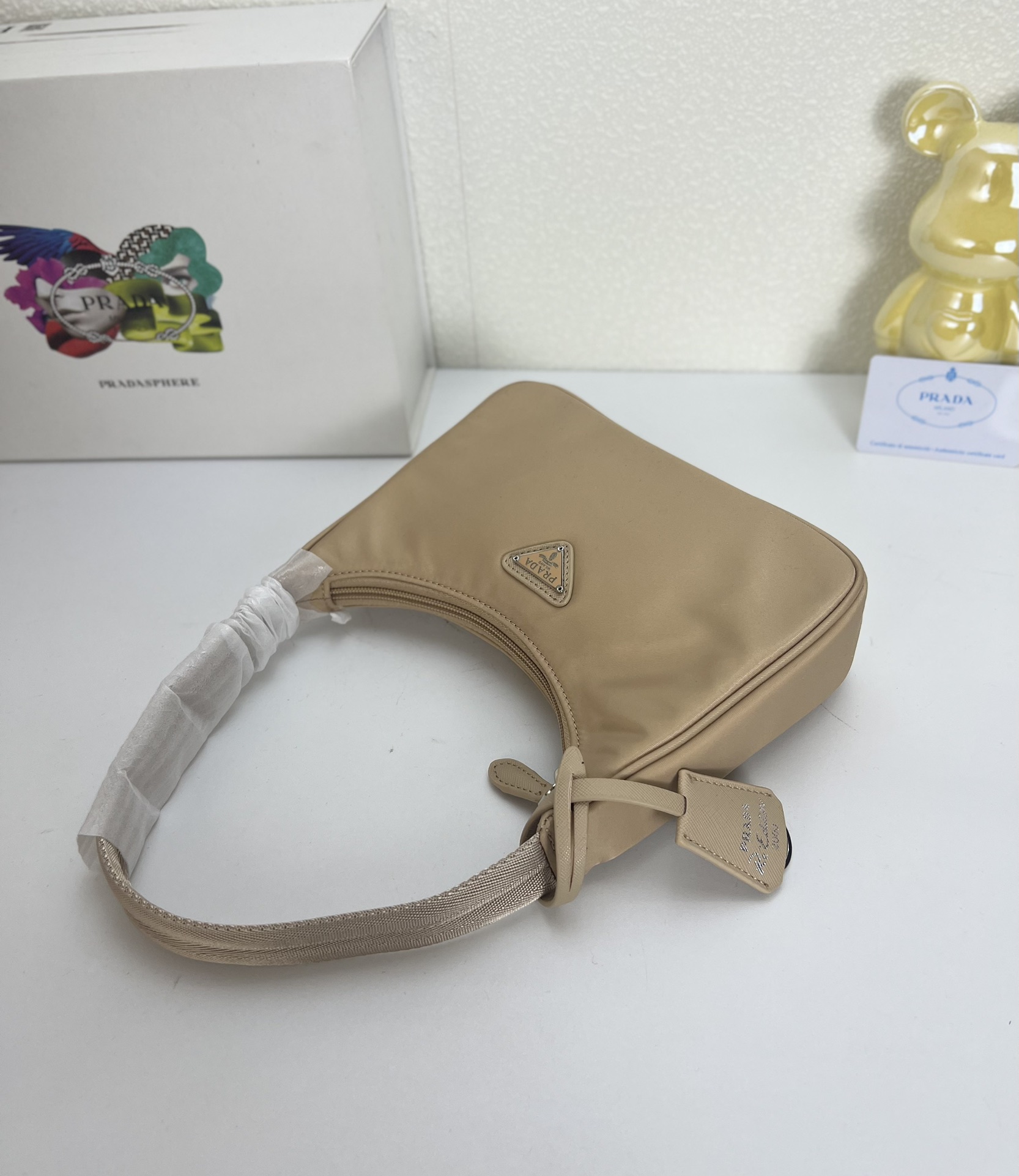 Saffiano texture Hobo Medieval Moon Bag - Khaki Bag - Gorchic - $93.99