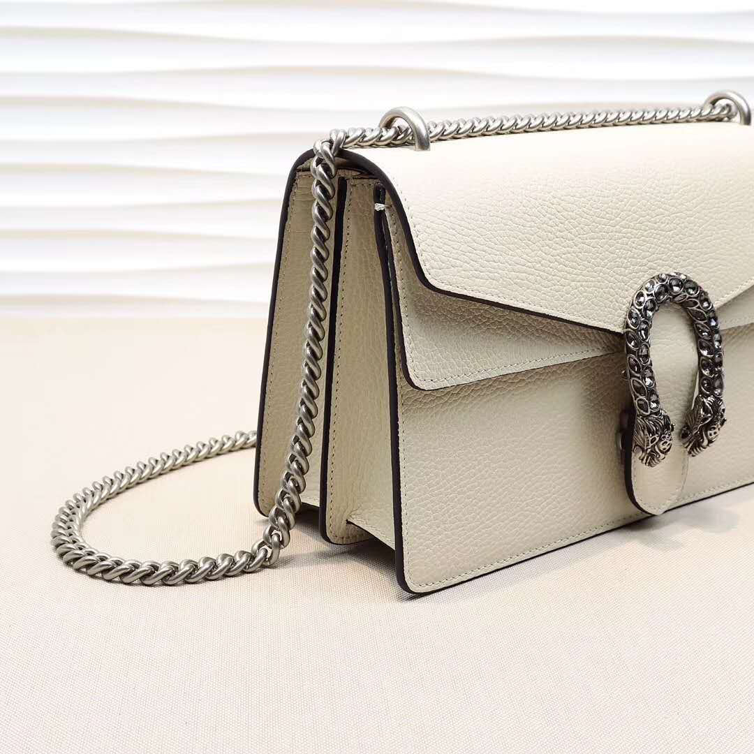 Double-G DIONYSUS White Leather Shoulder Bag - Gorchic - $106.99