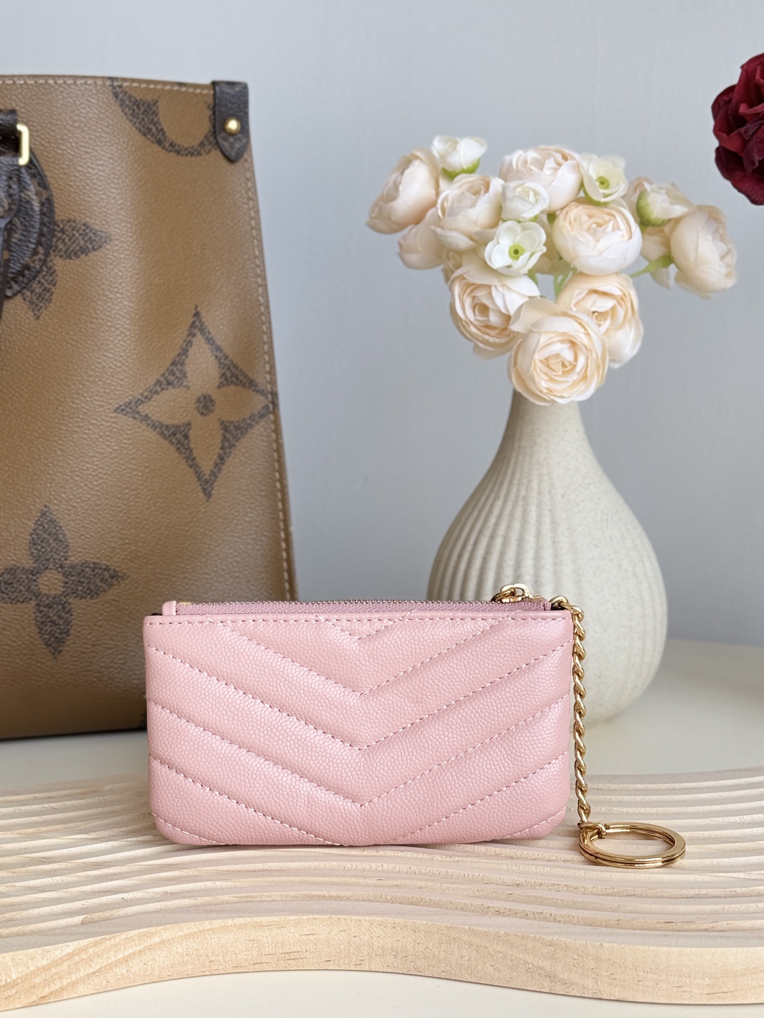 Lady Designer Ball-Patterned Cowhide Wallet -Pink Wallet - Gorchic - $55.99
