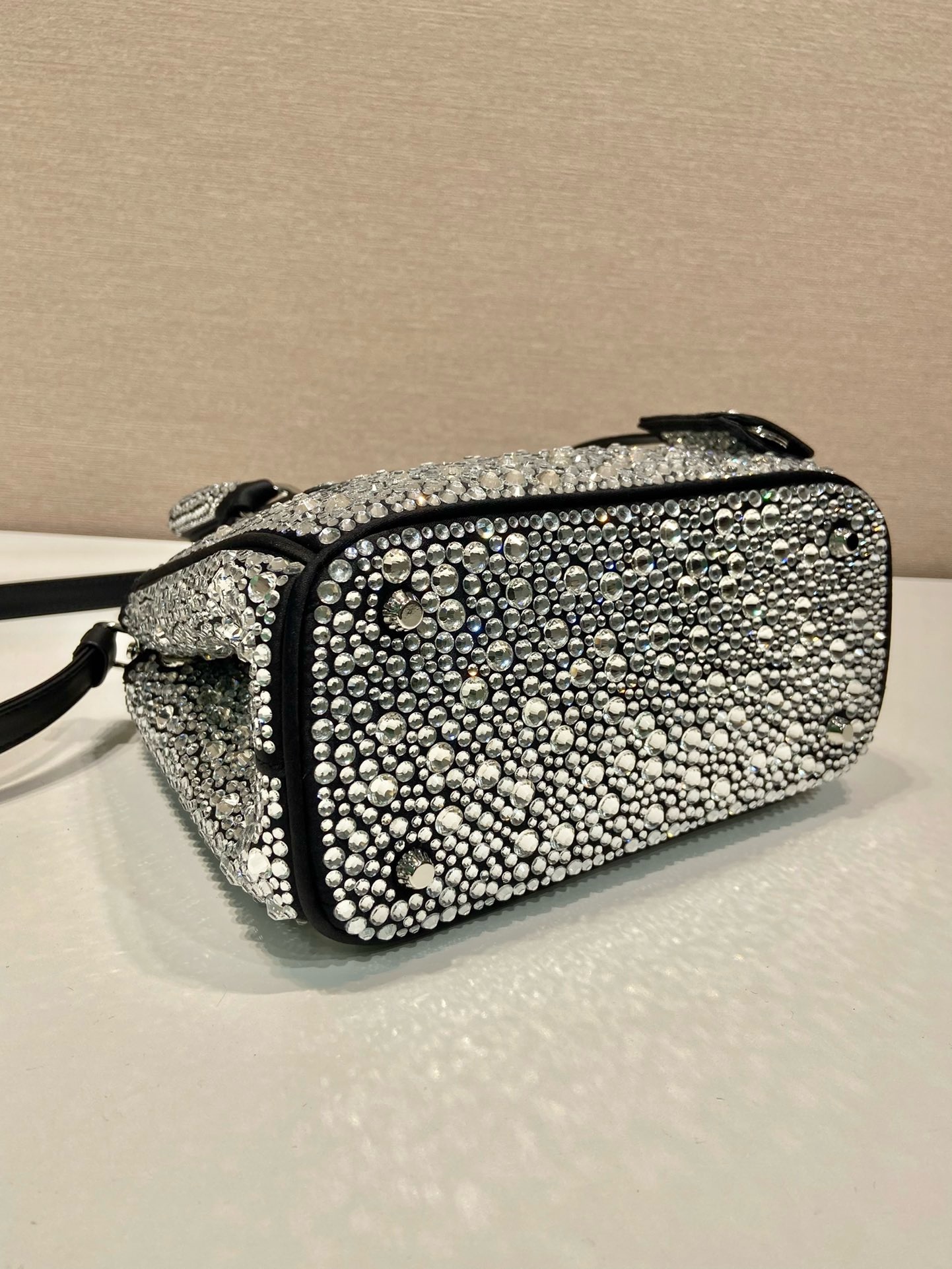 Saffiano texture Galleria Satin Mini-bag With Crystal - Bag - Gorchic - $495.99