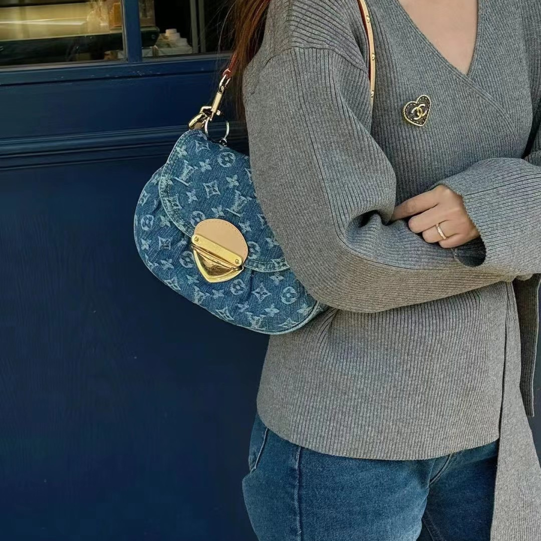 Designer Monogram New  Remix Sunset Denim bag - Gorchic - $131.99