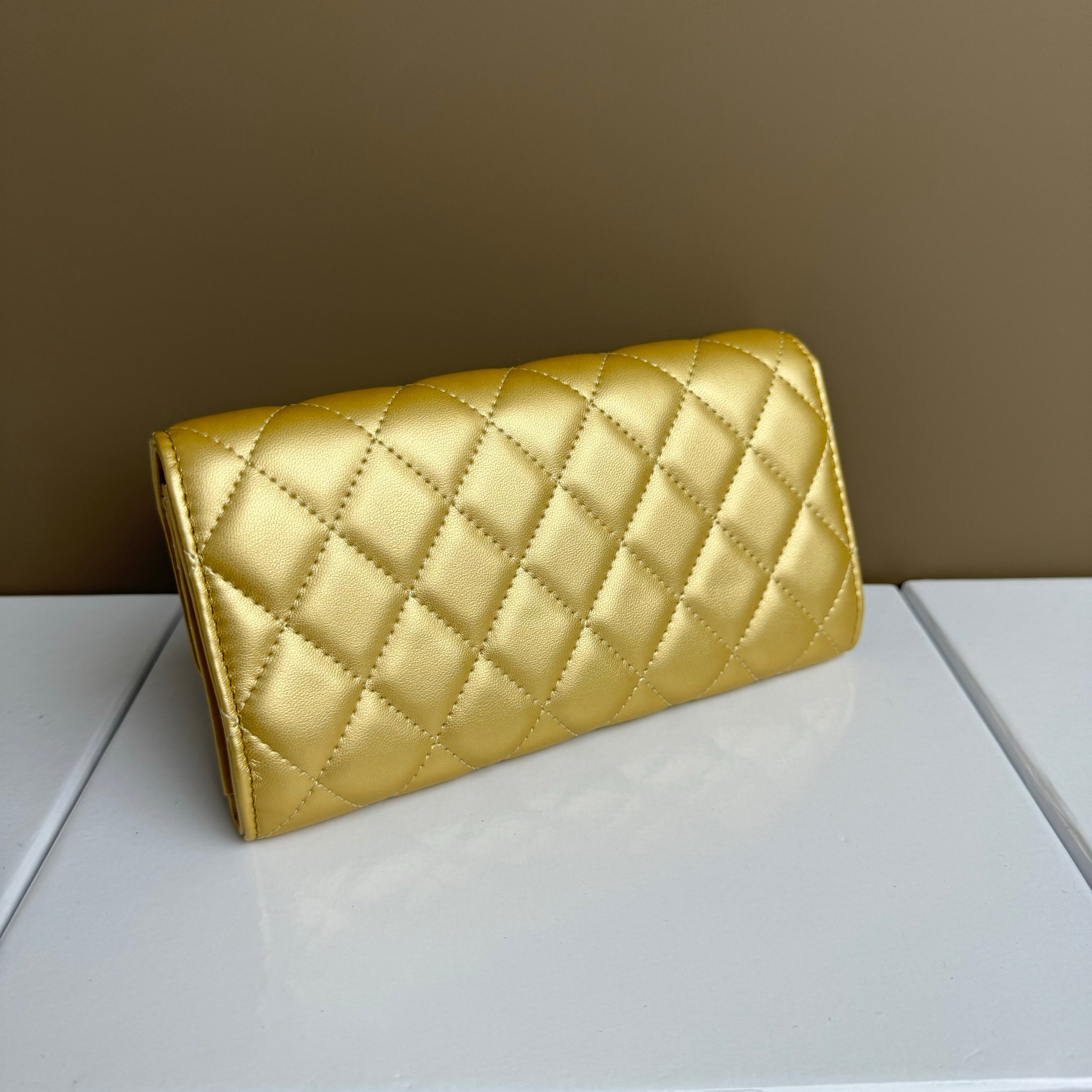 CC Inspired Counterfeit Caviar Sheepskin Wallet-Gold Wallet - Gorchic - $59.99
