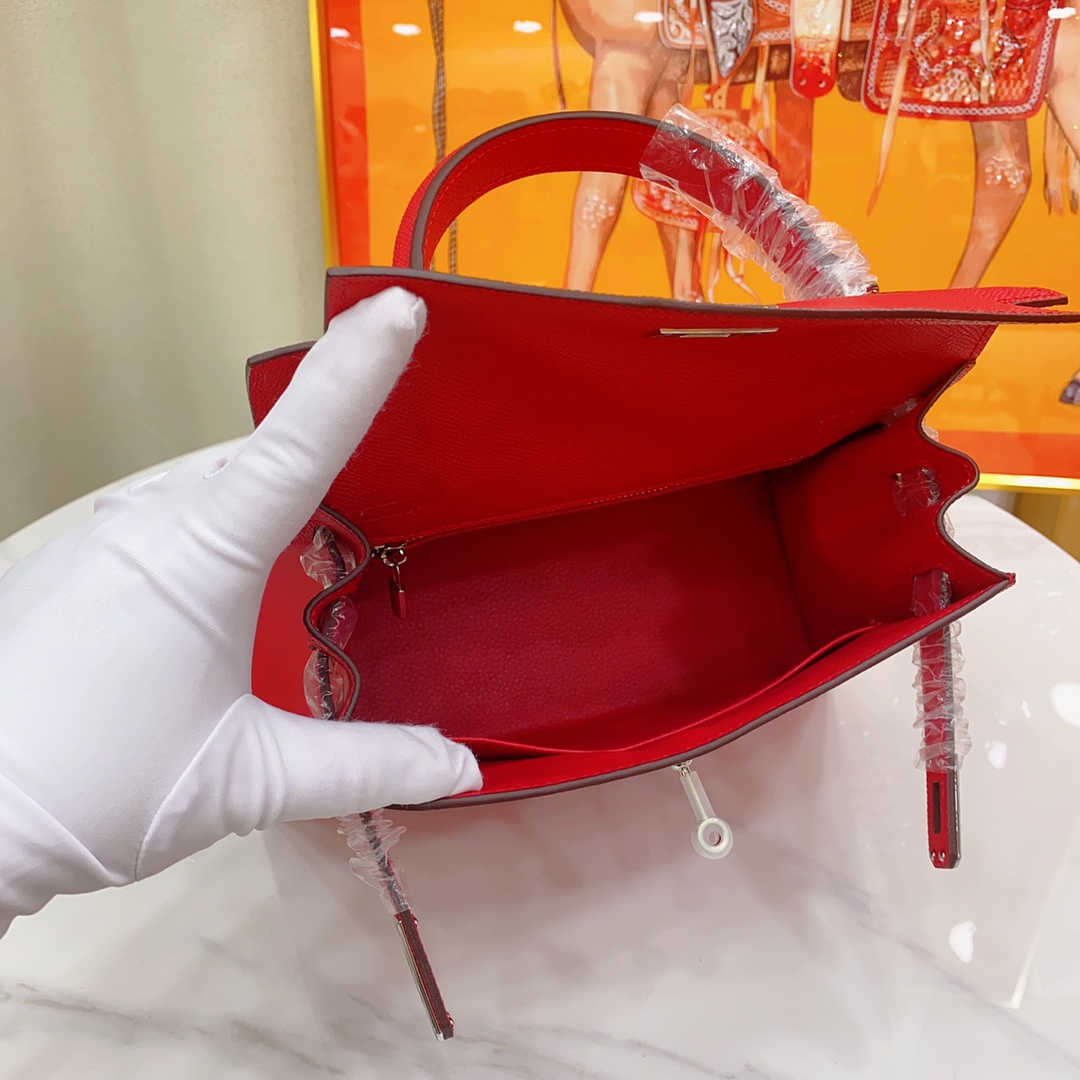 H-Inspired Kelly Haze Red Silver Hardware - Bag - Gorchic - $156.99